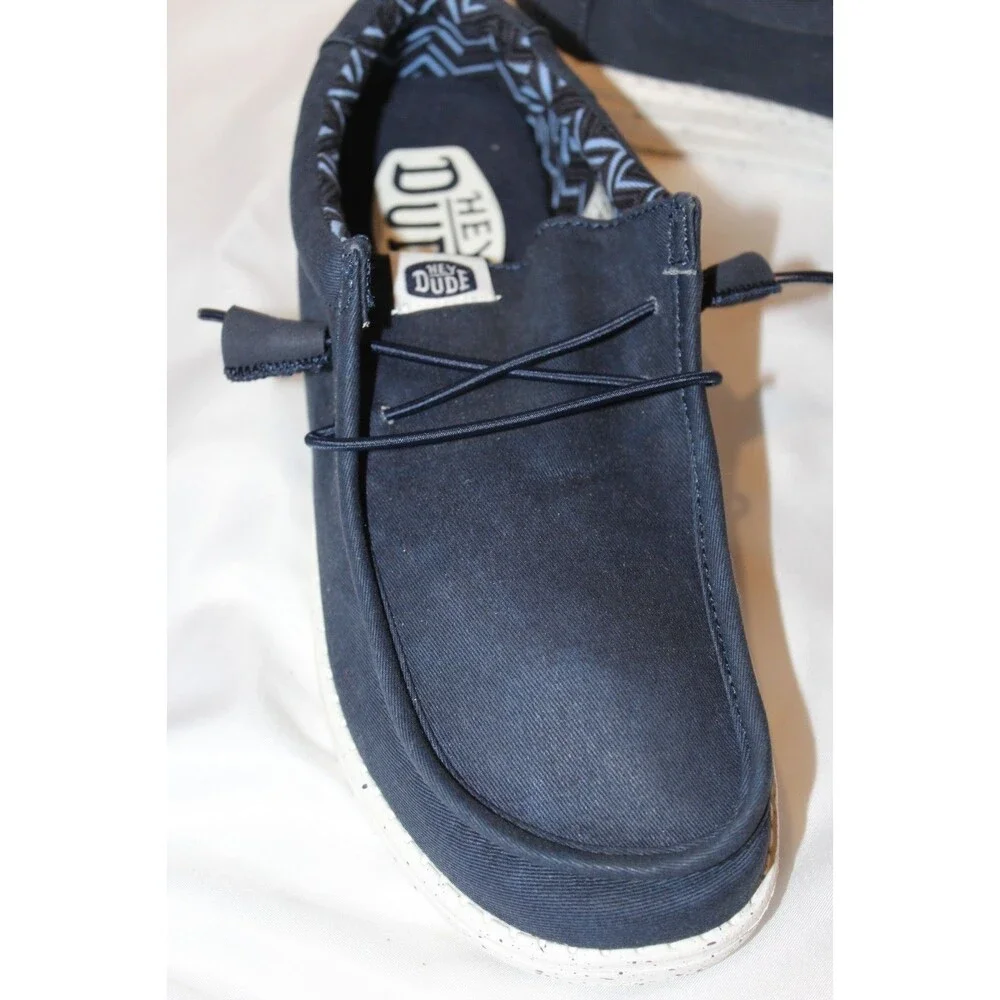 Hey Dude Men's Wally‎ Casual Slip On Sneakers NAVY BLUE Sz 8 NEW